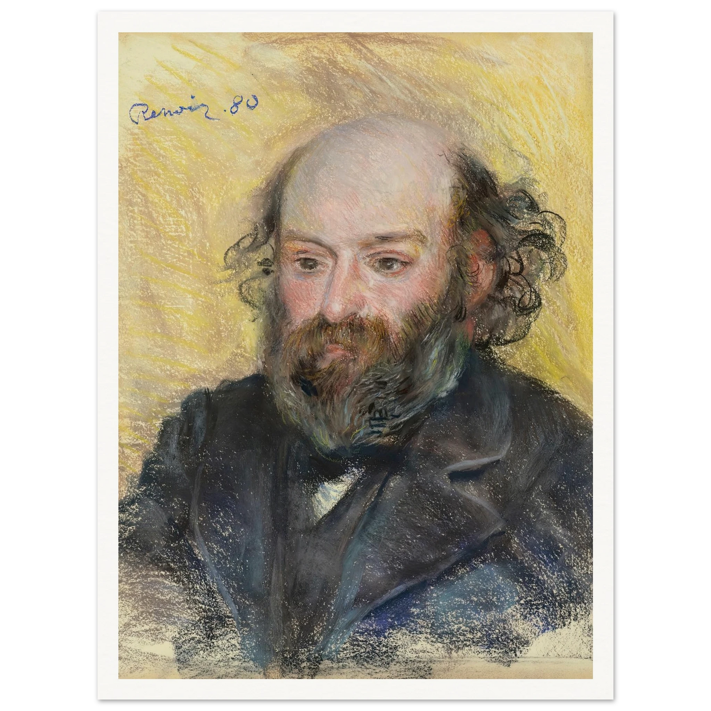 Portrait de Cézanne (1880) Art Print | Pierre Auguste Renoir-Quipham Collections