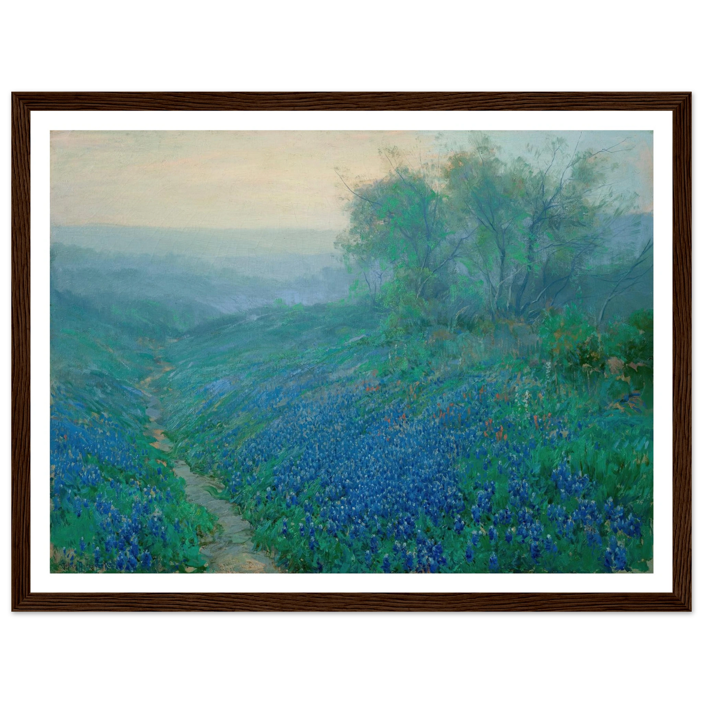 Bluebonnets at Dawn, North of San Antonio (1915) Art Print | Julian Onderdonk-Quipham Collections