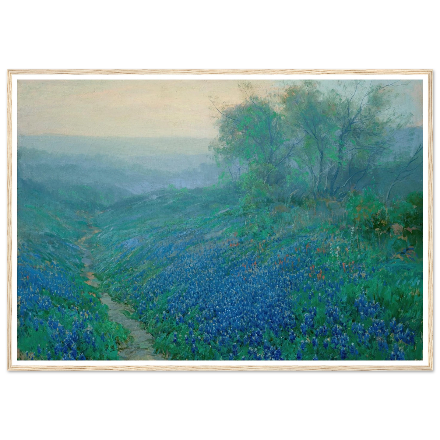 Bluebonnets at Dawn, North of San Antonio (1915) Art Print | Julian Onderdonk-Quipham Collections