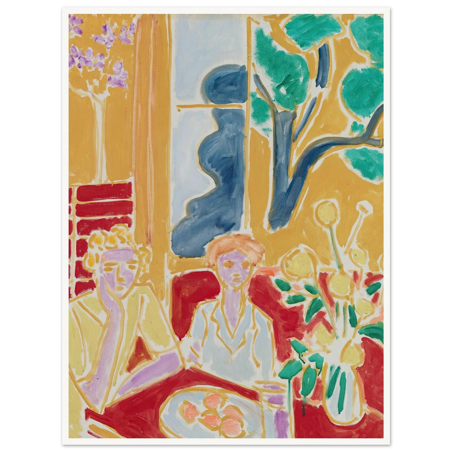 Deux Fillettes, fond jaune et rouge (1947) Art Print | Henri Matisse-Quipham Collections