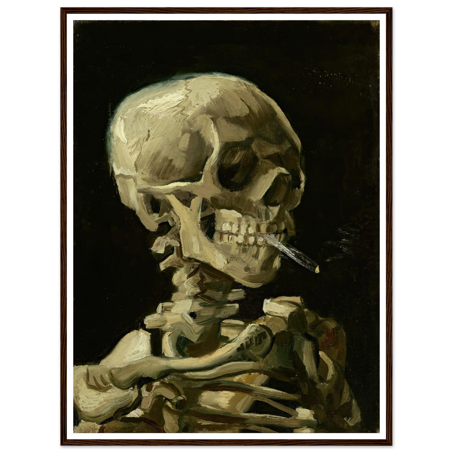 Head Of A Skeleton With A Burning Cigarette Art Print | Vincent van Gogh-Quipham Collections
