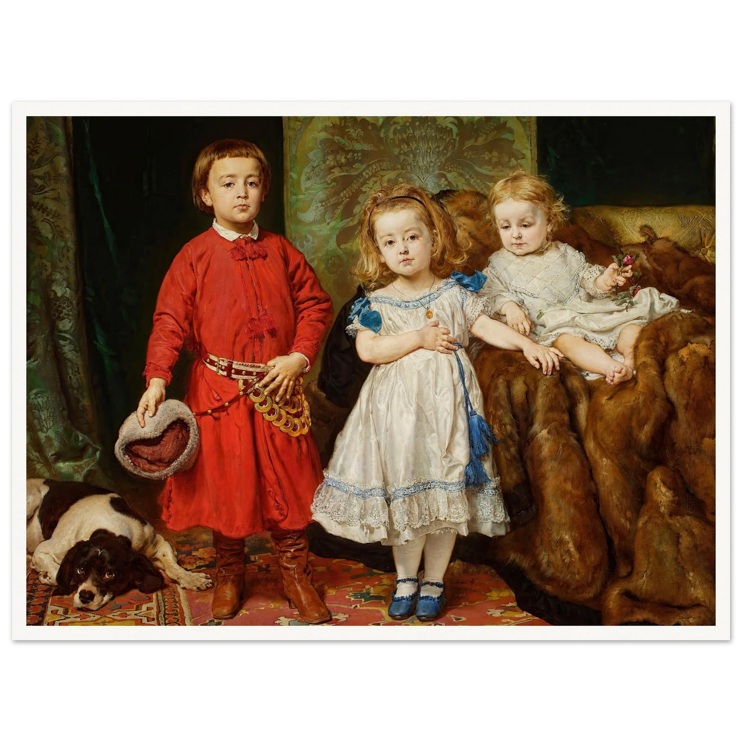 Portrait of artist’s three children, Tadeusz, Helena and Beata (1870) Art Print | Jan Matejko-Quipham Collections