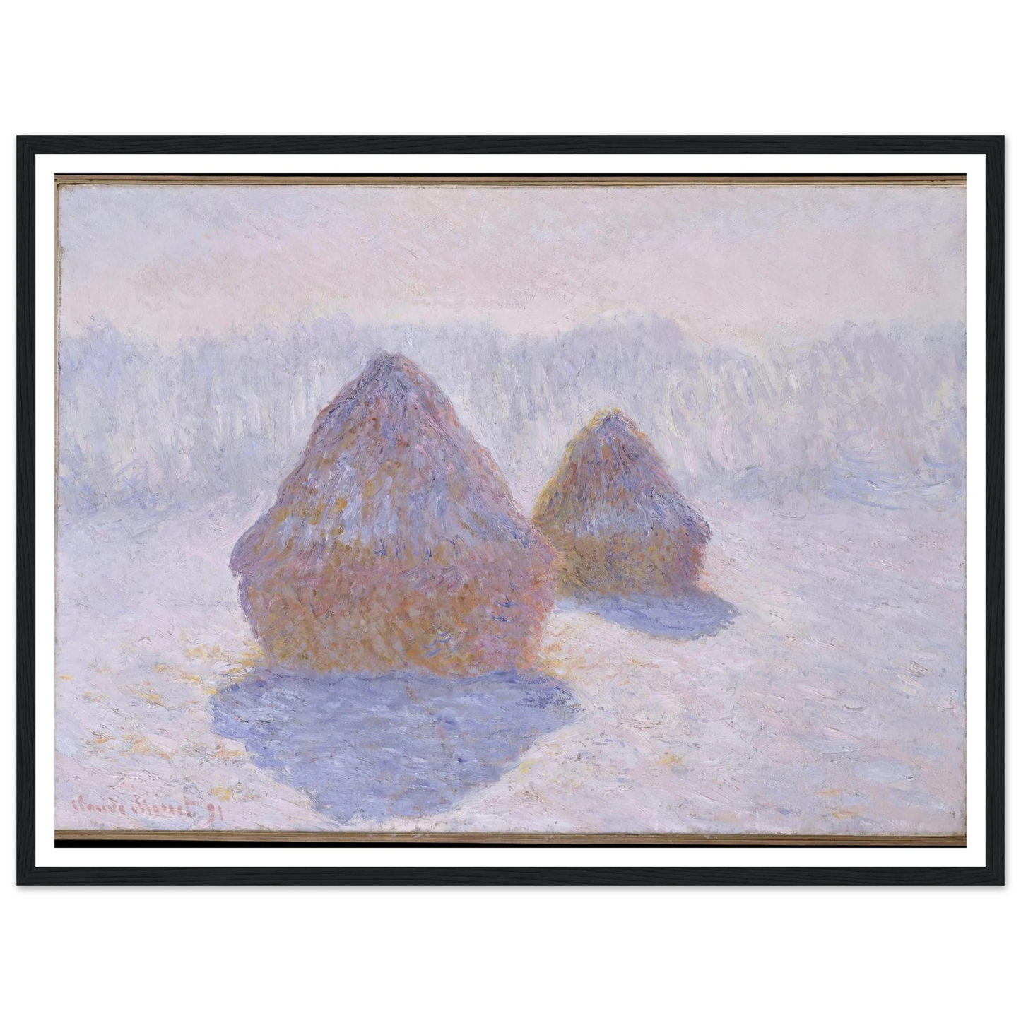 Haystacks (Effect of Snow and Sun) (1891) Art Print | Claude Monet-Quipham Collections