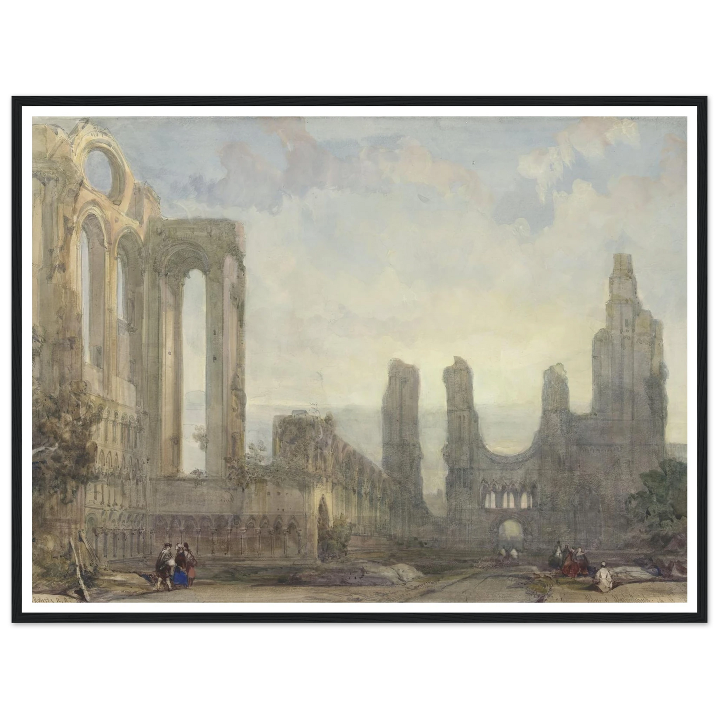 Abdijruïne van Aberbrothwick bij avond (1848) Art Print | David Roberts-Quipham Collections