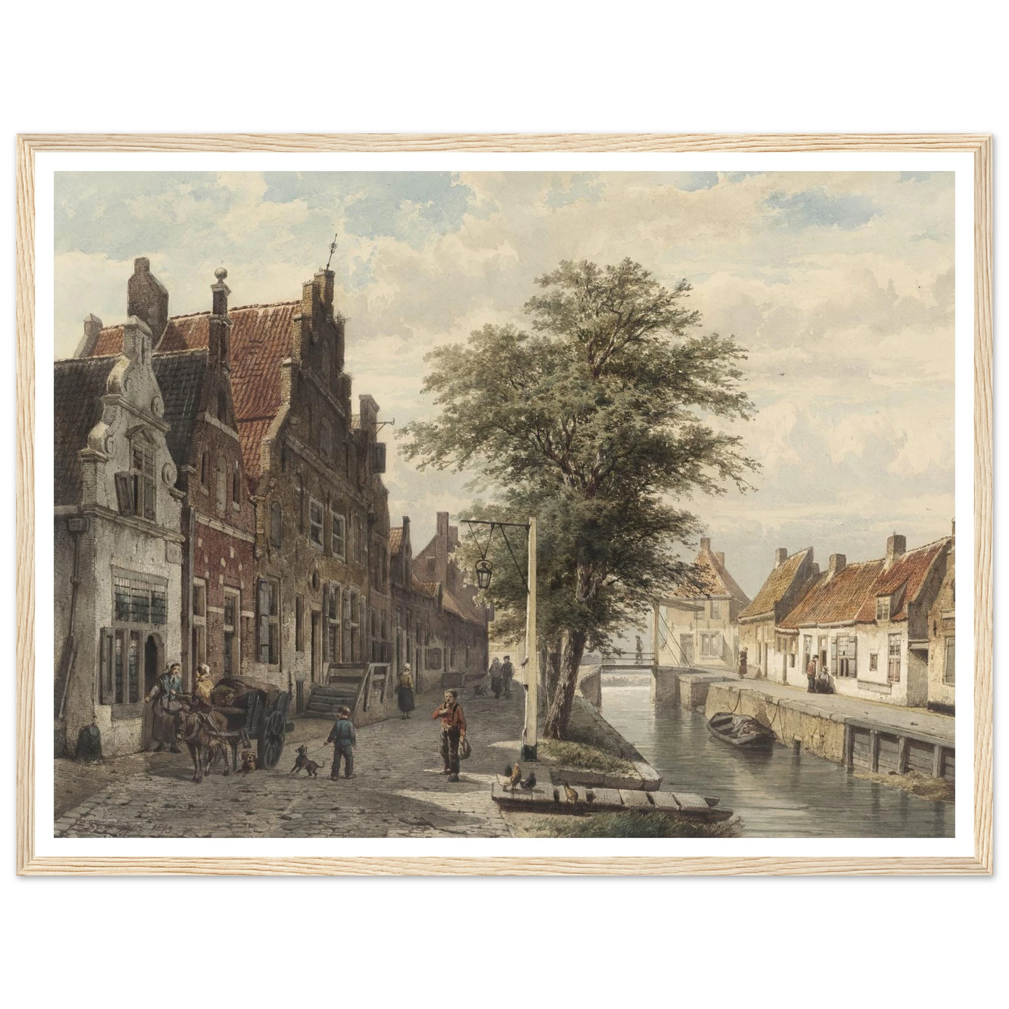 Gezicht op de gracht te Hasselt (1863) Art Print | Cornelis Springer-Quipham Collections