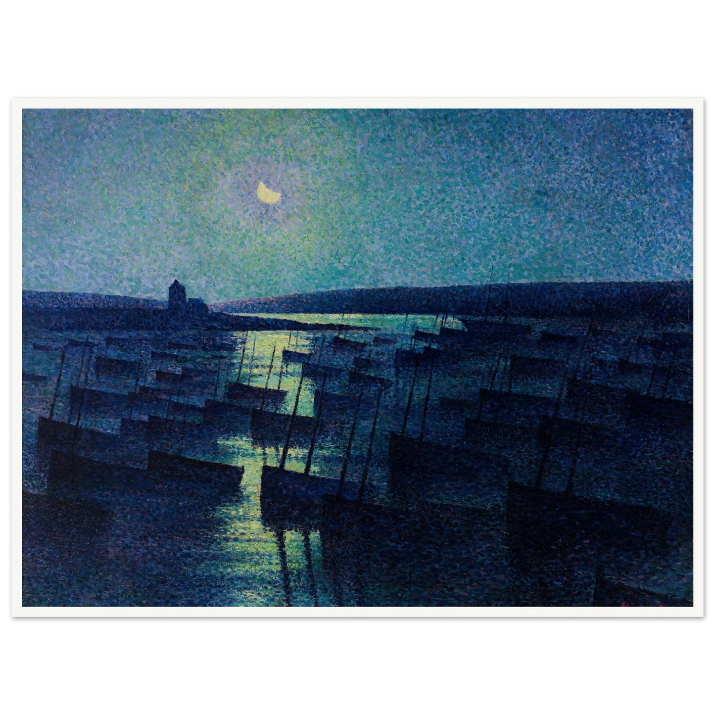 Camaret, Moonlight and Fishing Boats (1894) Art Print | Maximilien Luce-Quipham Collections