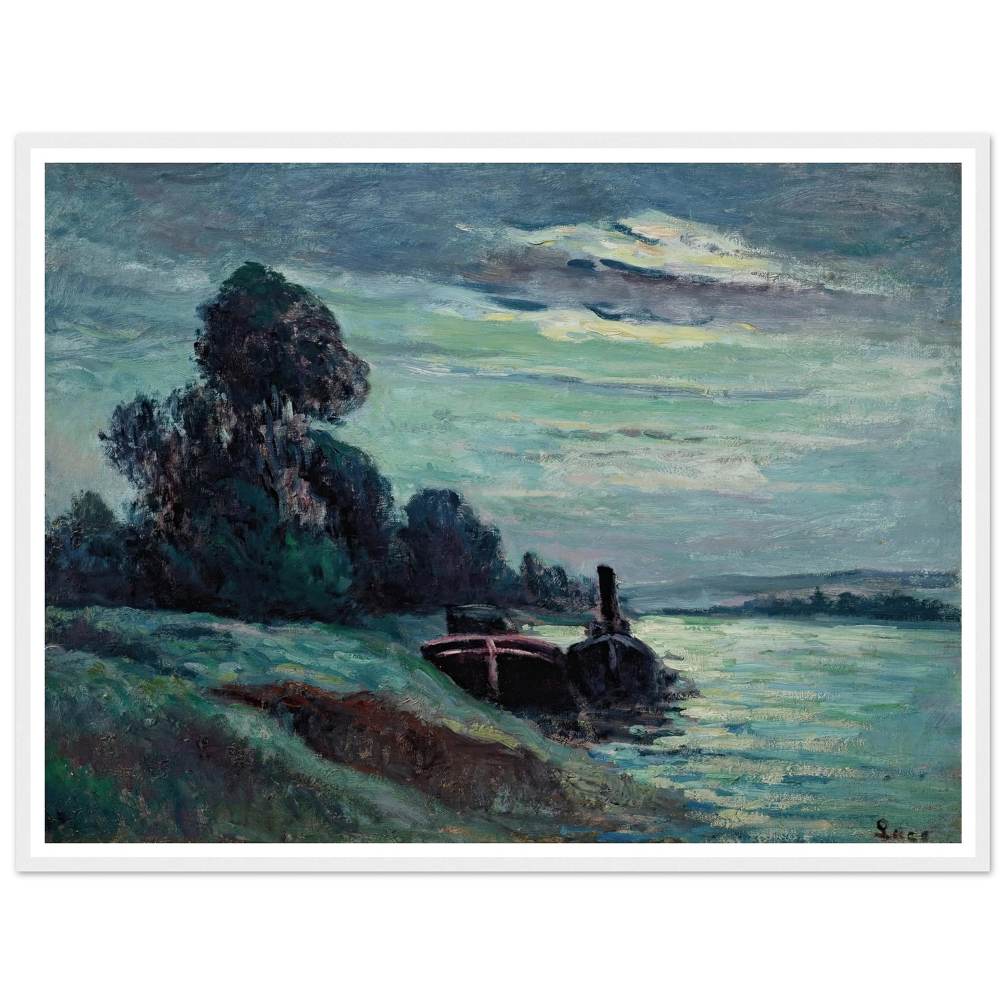 Péniches sur la Seine Art Print | Maximilien Luce-Quipham Collections