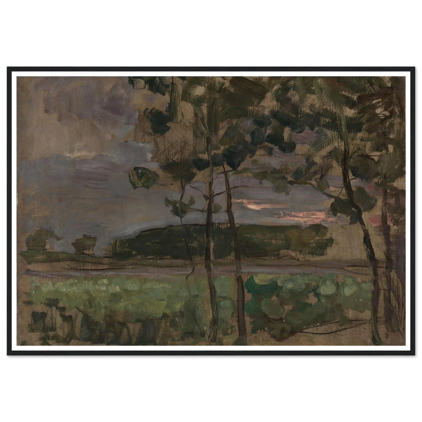 Field with Young Trees in the Foreground (c. 1907) Art Print | Piet Mondrian-Quipham Collections