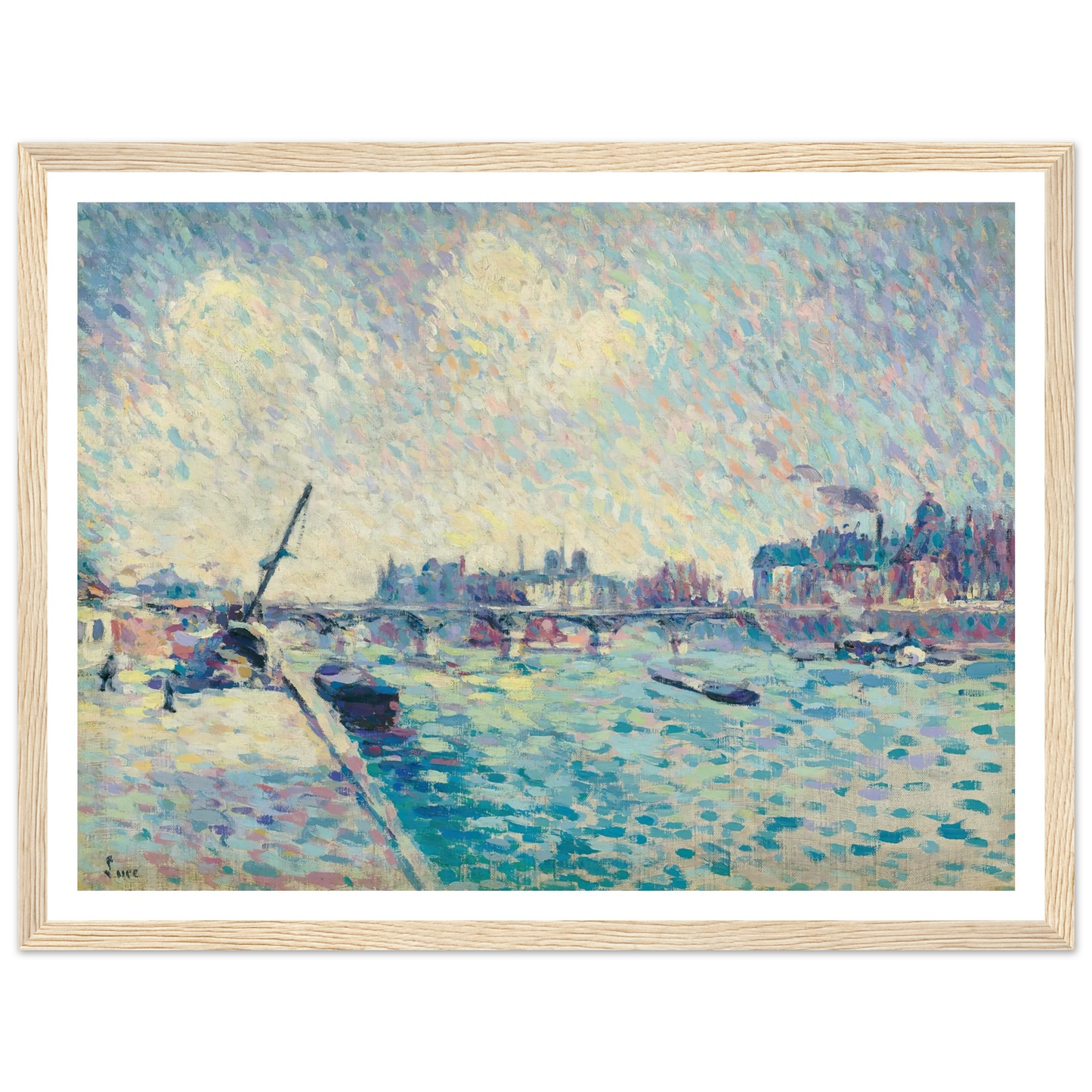 Paris, la Seine, Notre-Dame au loin (1898) Art Print | Maximilien Luce-Quipham Collections