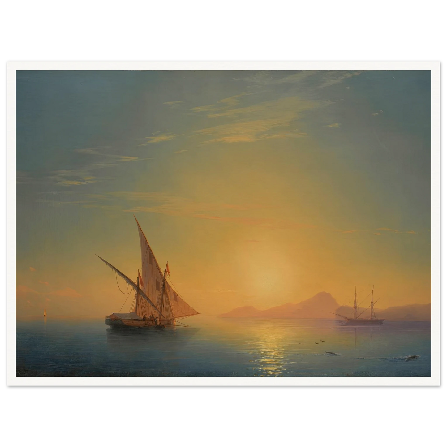 Sunset Over Ischia (1857) Art Print | Ivan Konstantinovich Aivazovsky-Quipham Collections