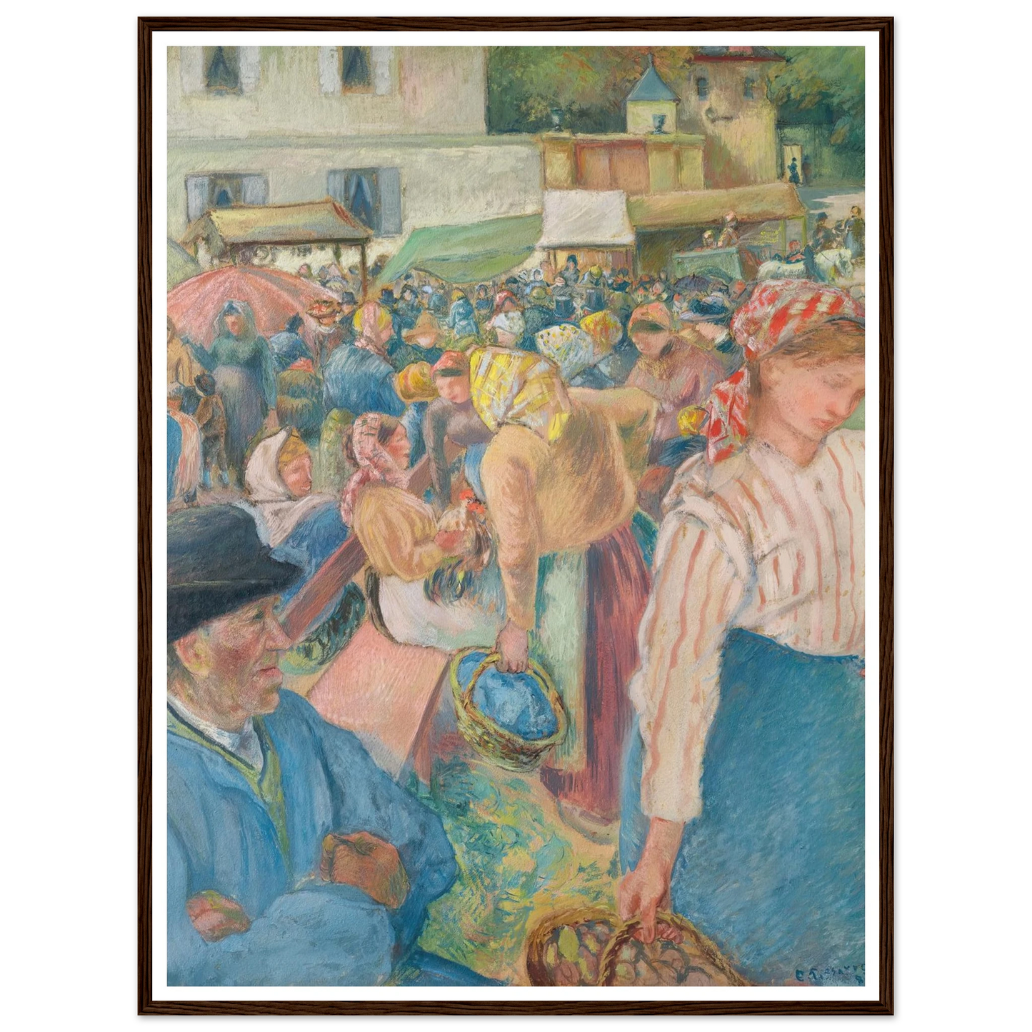 Marché à la volaille, Pontoise (1882) Art Print | Camille Pissarro-Quipham Collections