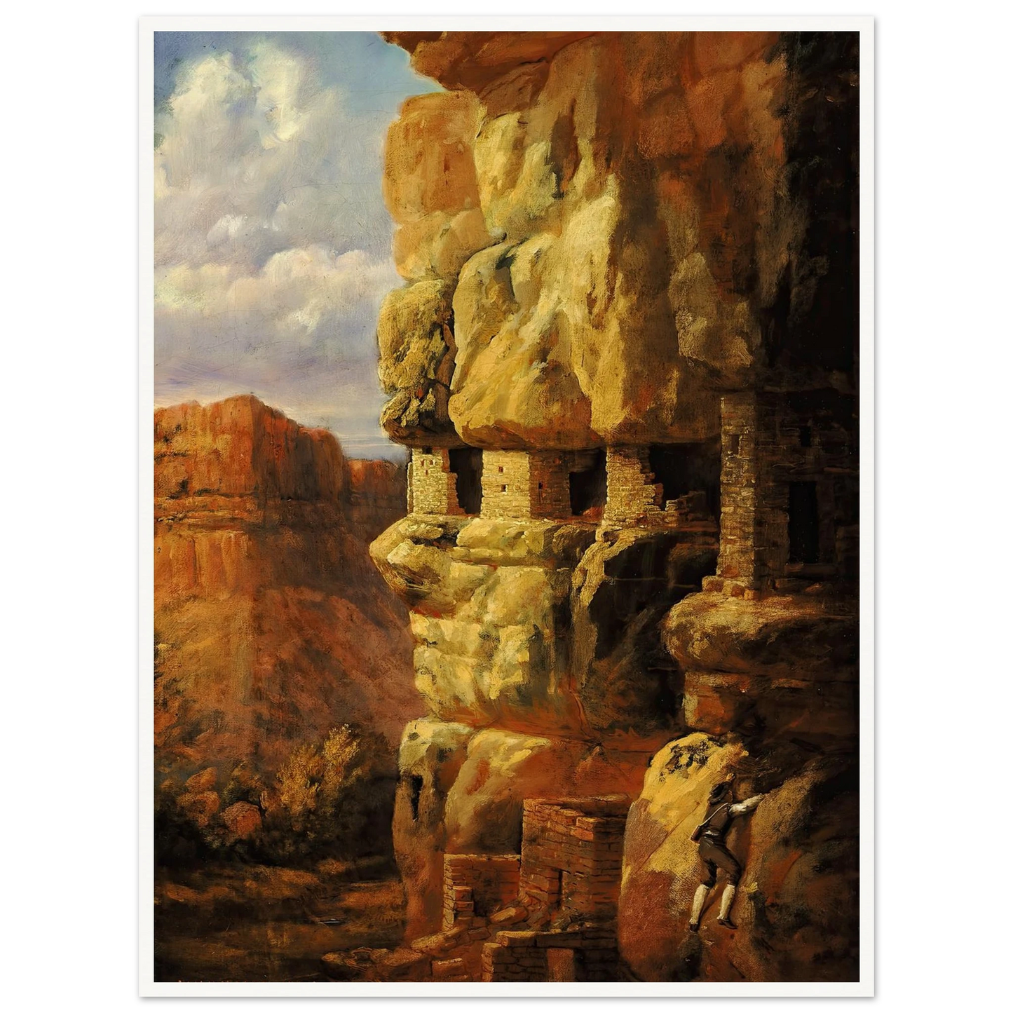 Cliff Houses On The Rio Mancos, Colorado (1875) Art Print | William Henry Holmes-Quipham Collections
