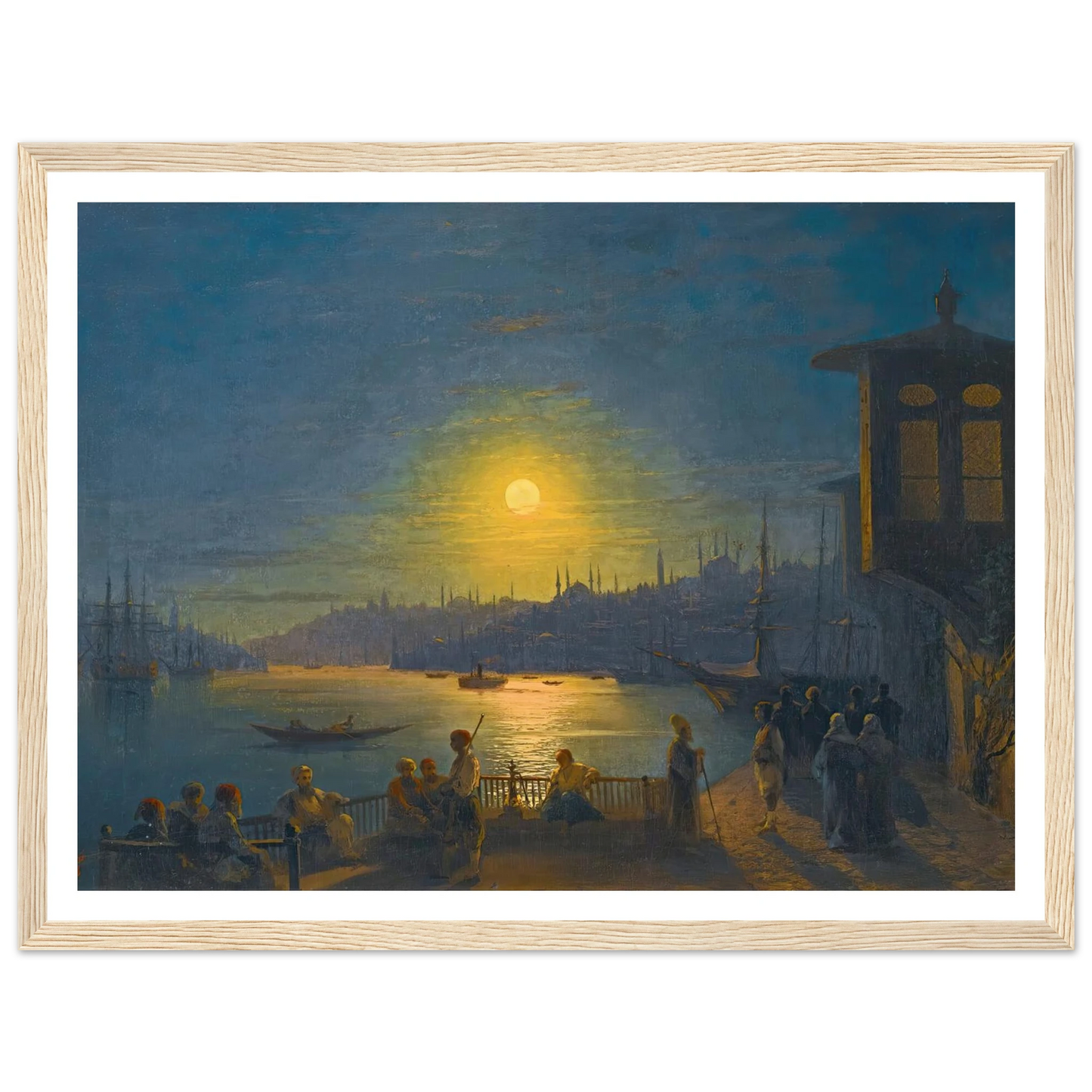 Moonrise Over The Golden Horn (1886) Art Print | Ivan Konstantinovich Aivazovsky-Quipham Collections