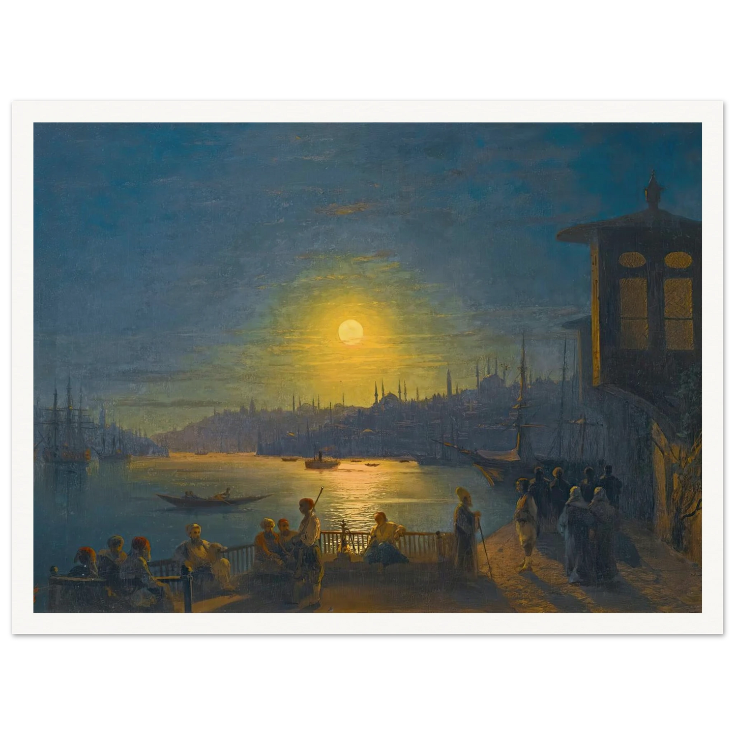 Moonrise Over The Golden Horn (1886) Art Print | Ivan Konstantinovich Aivazovsky-Quipham Collections