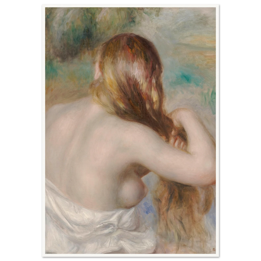Blonde Braiding Her Hair (1886) Art Print | Pierre Auguste Renoir-Quipham Collections