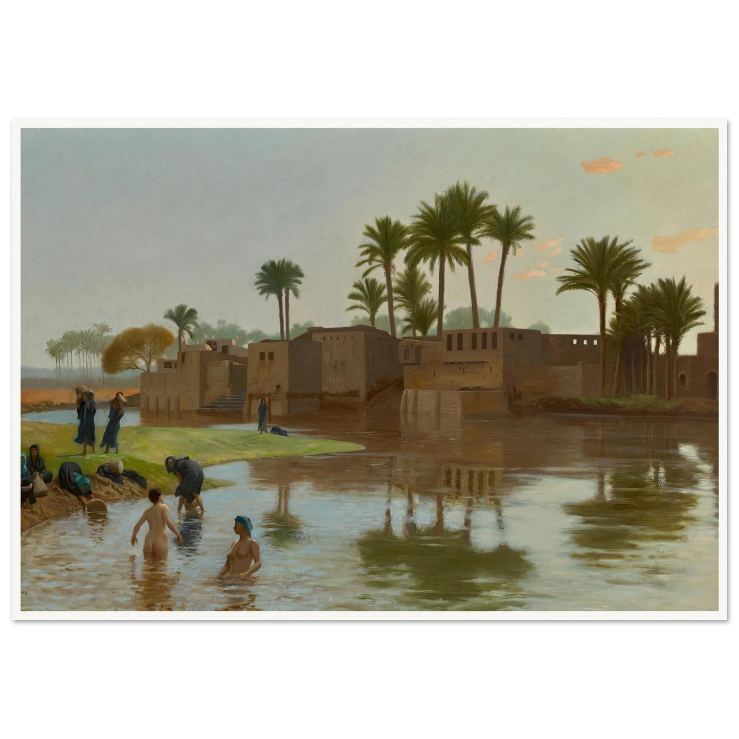 Femmes fellahs au bain Art Print | Jean Leon Gerome-Quipham Collections