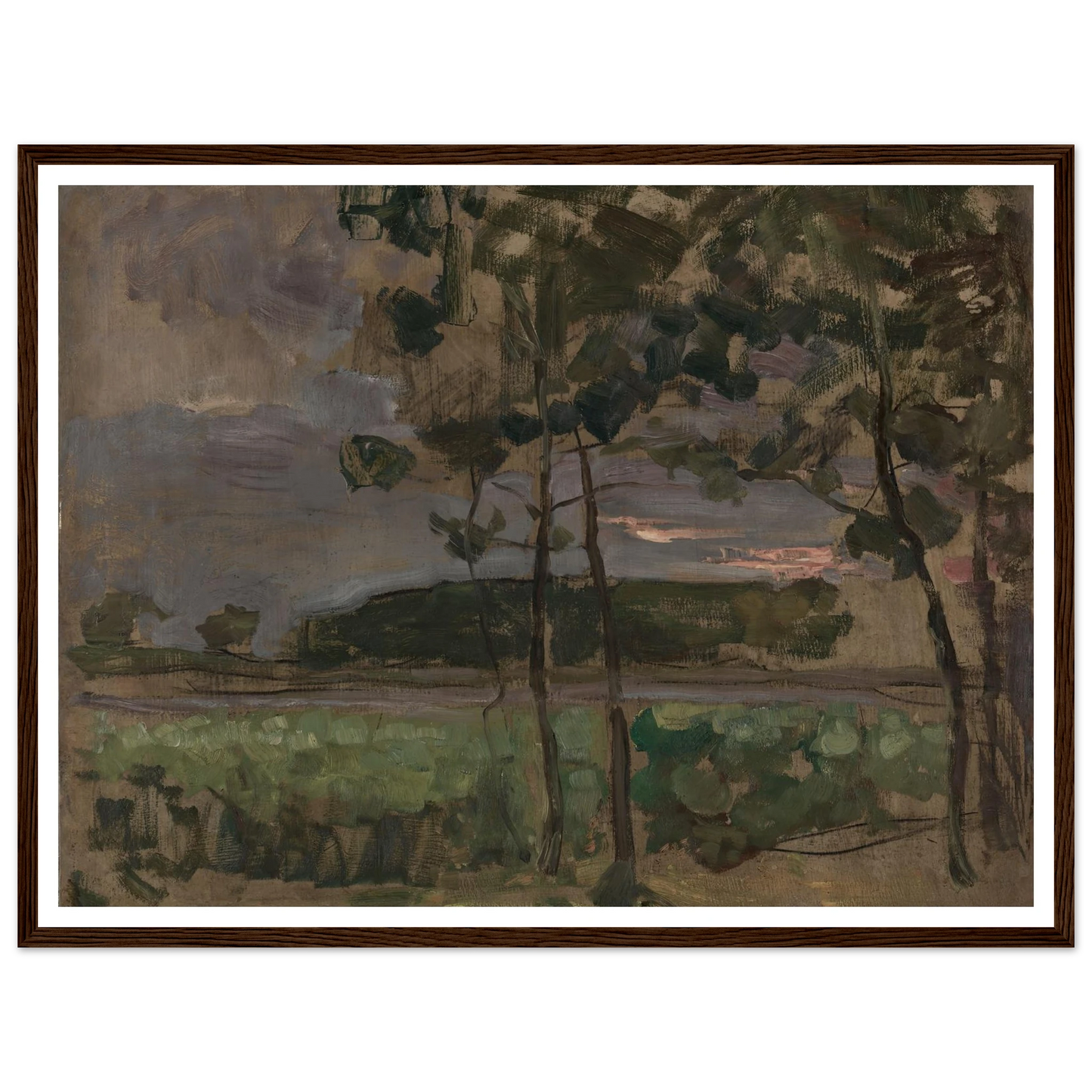 Field with Young Trees in the Foreground (c. 1907) Art Print | Piet Mondrian-Quipham Collections