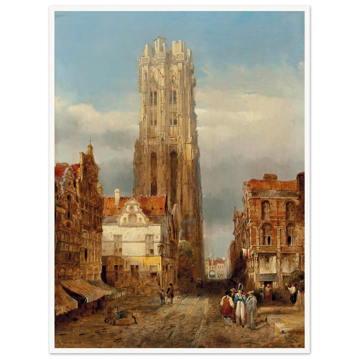 Tower of the church of St Rombouts, Mechelen Art Print | David Roberts-Quipham Collections