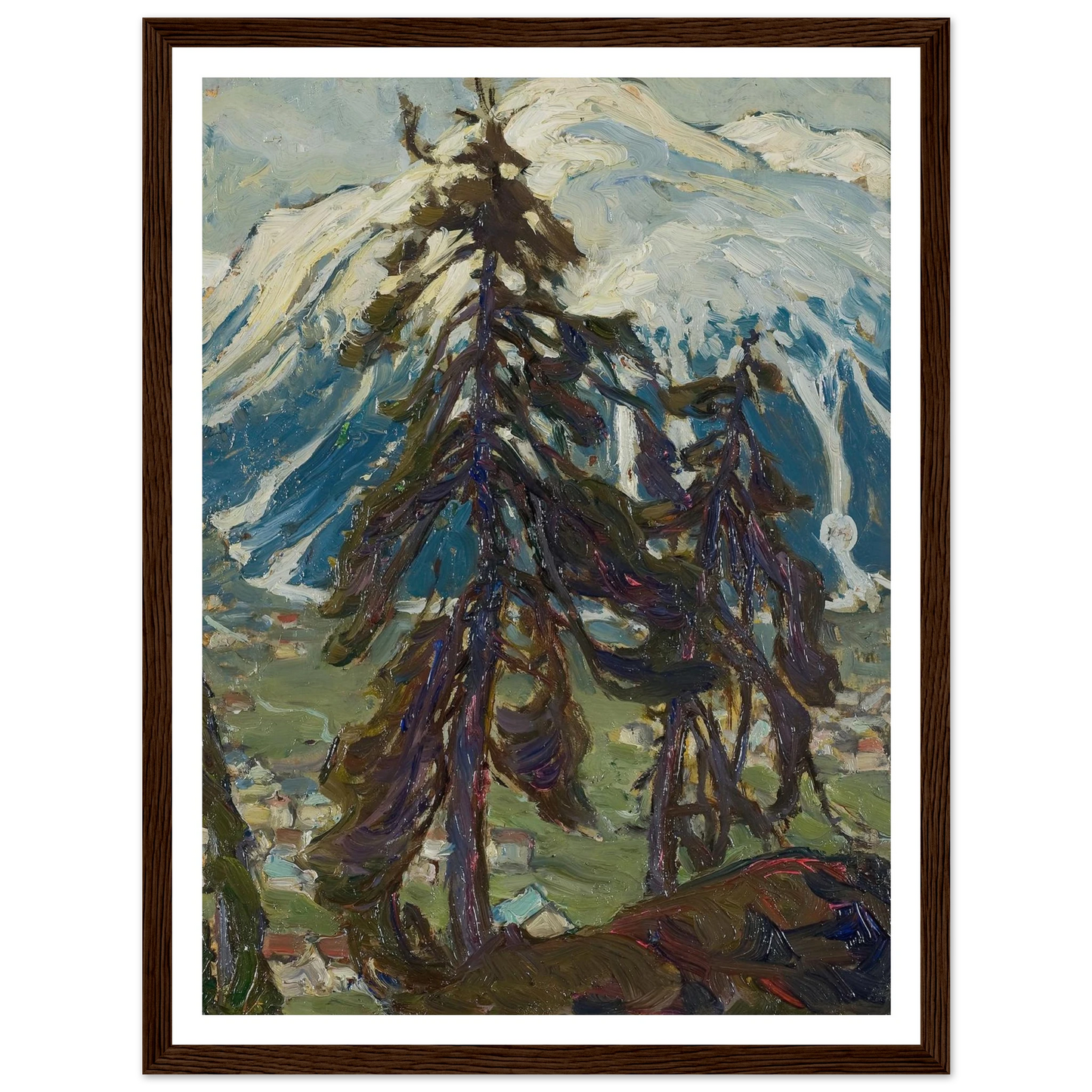 Fir Trees in front of the Mountains. Study from North Norway Art Print | Anna Boberg-Quipham Collections