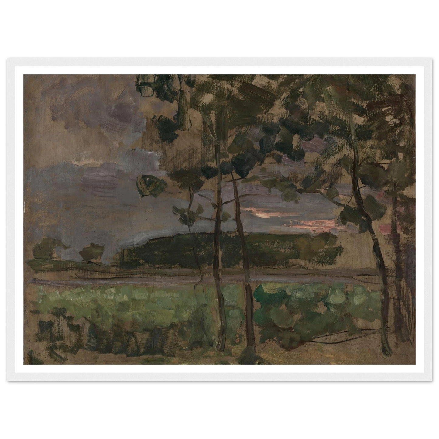Field with Young Trees in the Foreground (c. 1907) Art Print | Piet Mondrian-Quipham Collections