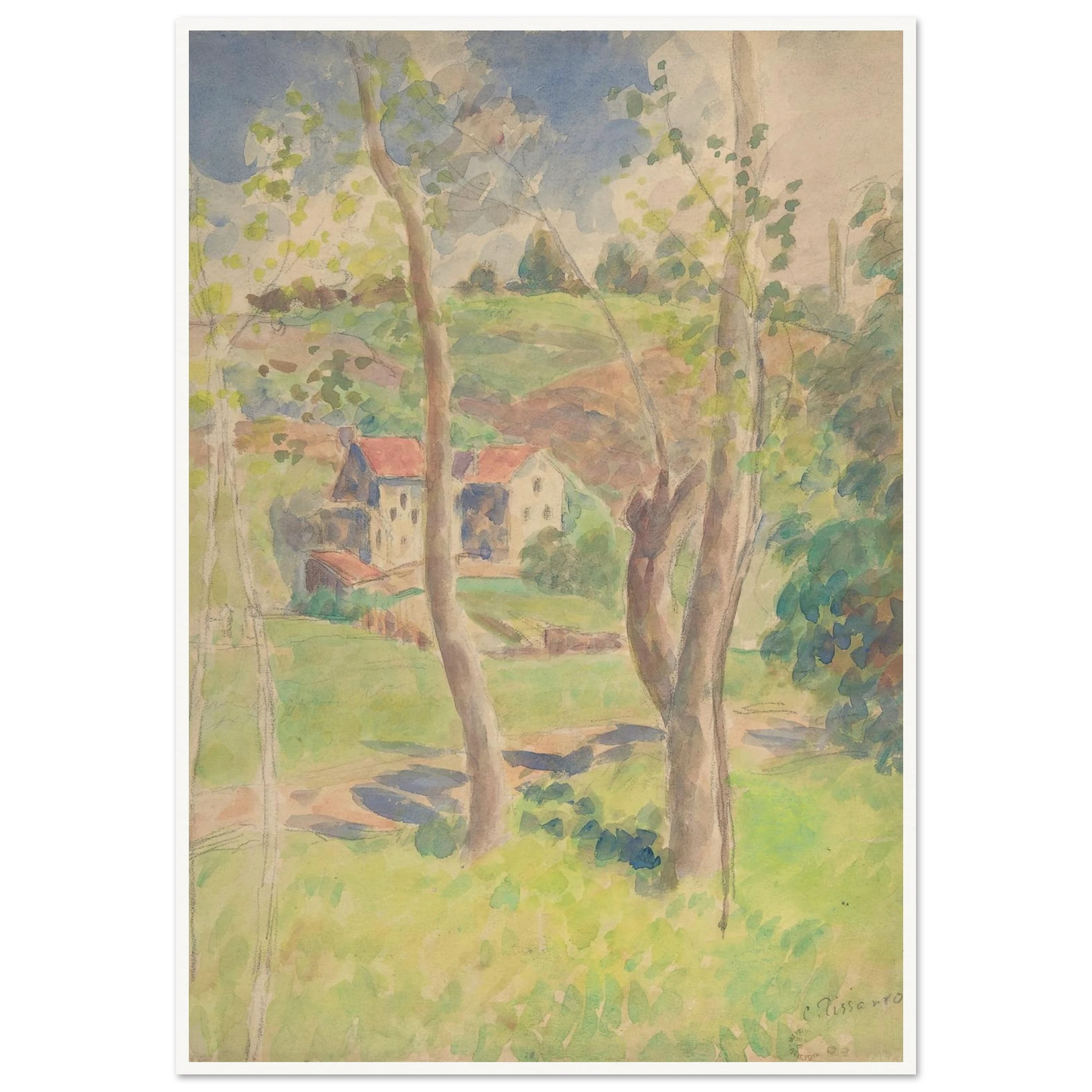 Landscape (second half 19th century) Art Print | Camille Pissarro-Quipham Collections