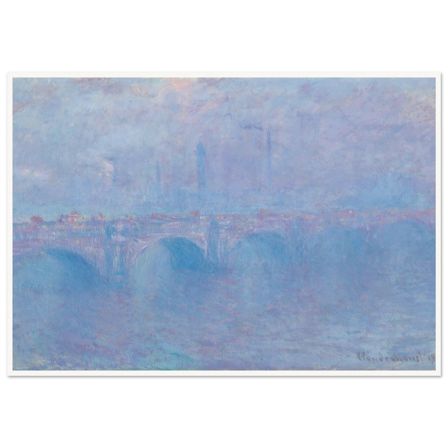 Waterloo Bridge, effet de brouillard (1903) Art Print | Claude Monet-Quipham Collections