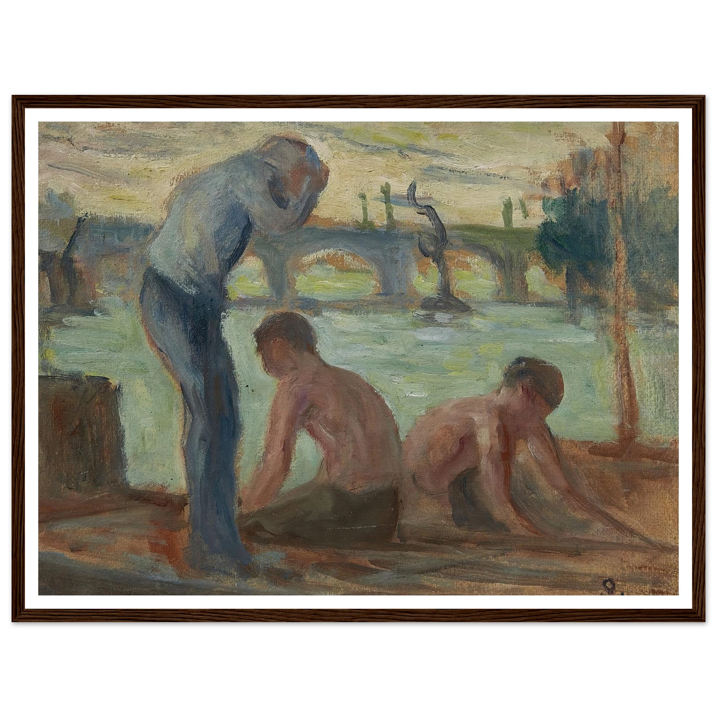 Personnages en bord de Seine Art Print | Maximilien Luce-Quipham Collections