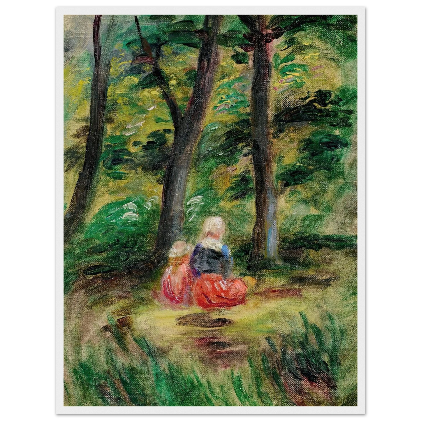 Femme Et Enfant Dans Un Paysage Art Print | Pierre Auguste Renoir-Quipham Collections