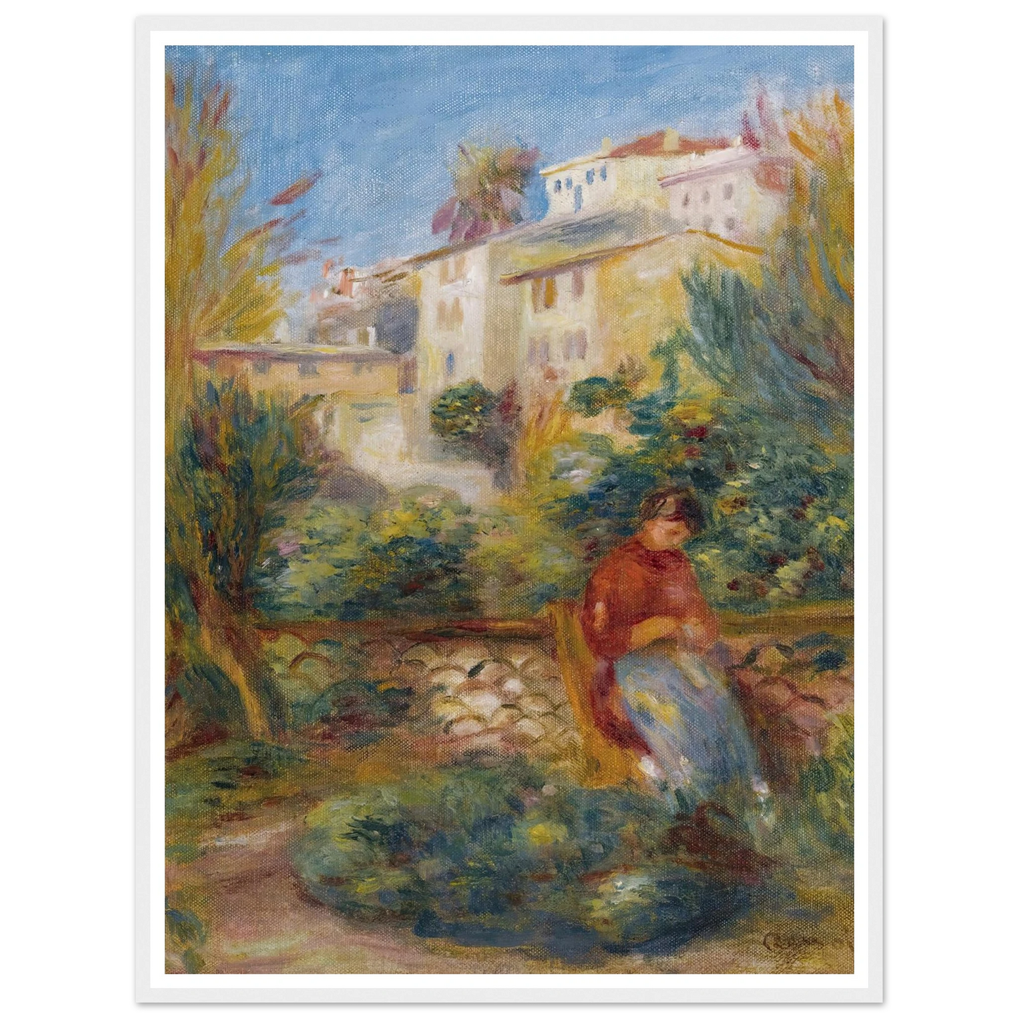 La Terrasse À Cagnes (circa 1908) Art Print | Pierre Auguste Renoir-Quipham Collections