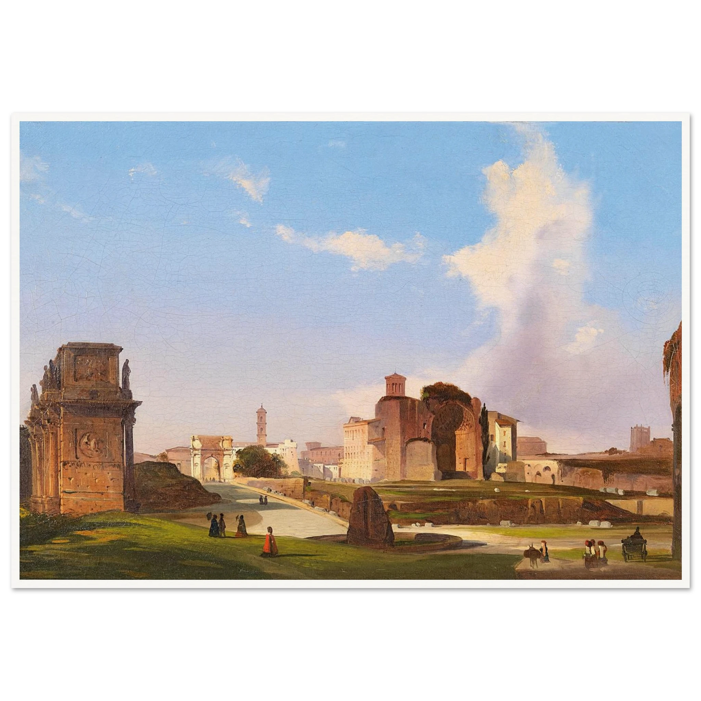 A View Of The Roman Forum With The Arch Of Constantine Art Print | Ippolito Caffi-Quipham Collections