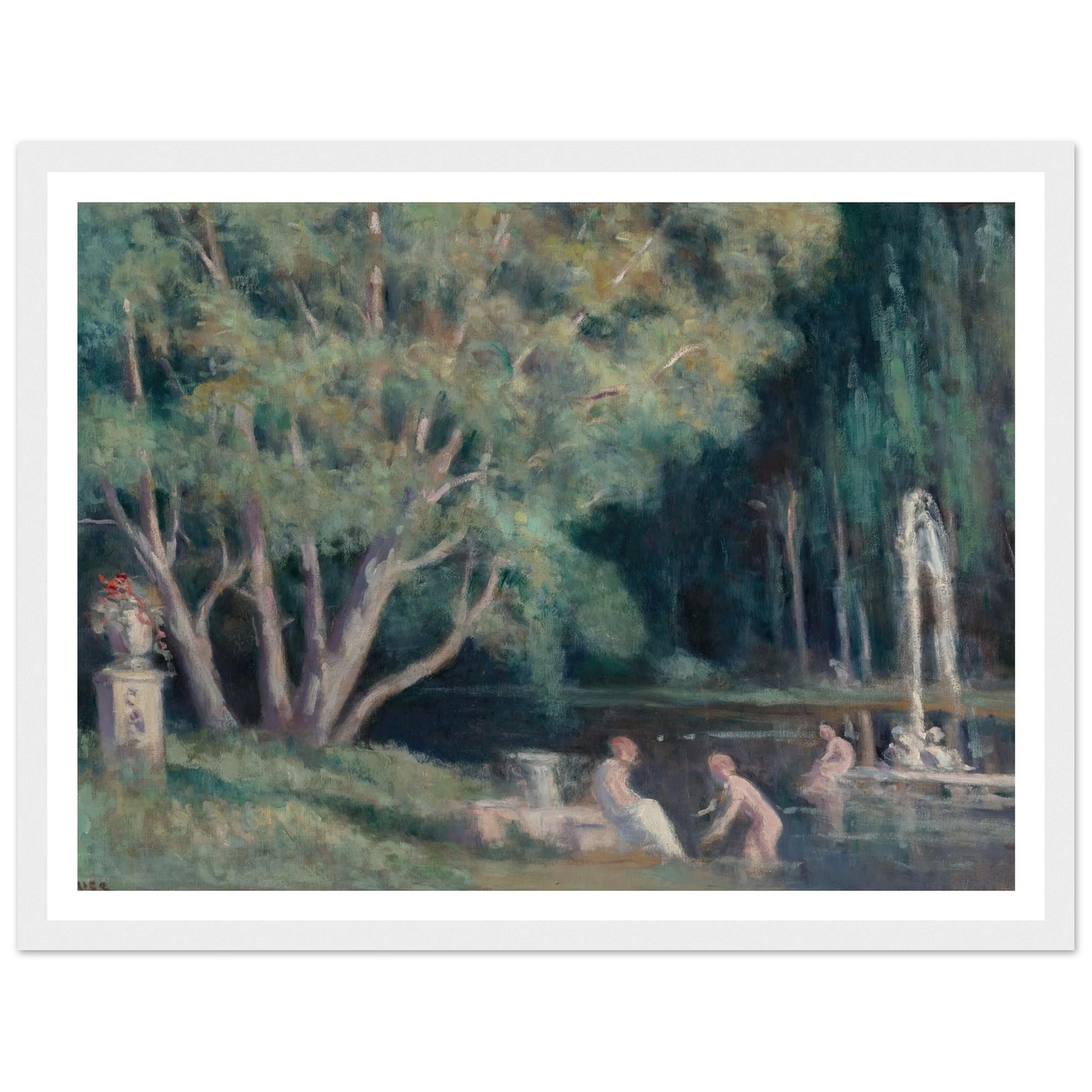 Les baigneurs au jet d’eau Art Print | Maximilien Luce-Quipham Collections