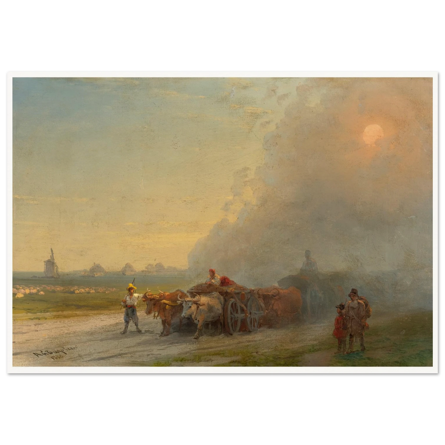 Ox-Carts In The Ukrainian Steppe (1888) Art Print | Ivan Konstantinovich Aivazovsky-Quipham Collections