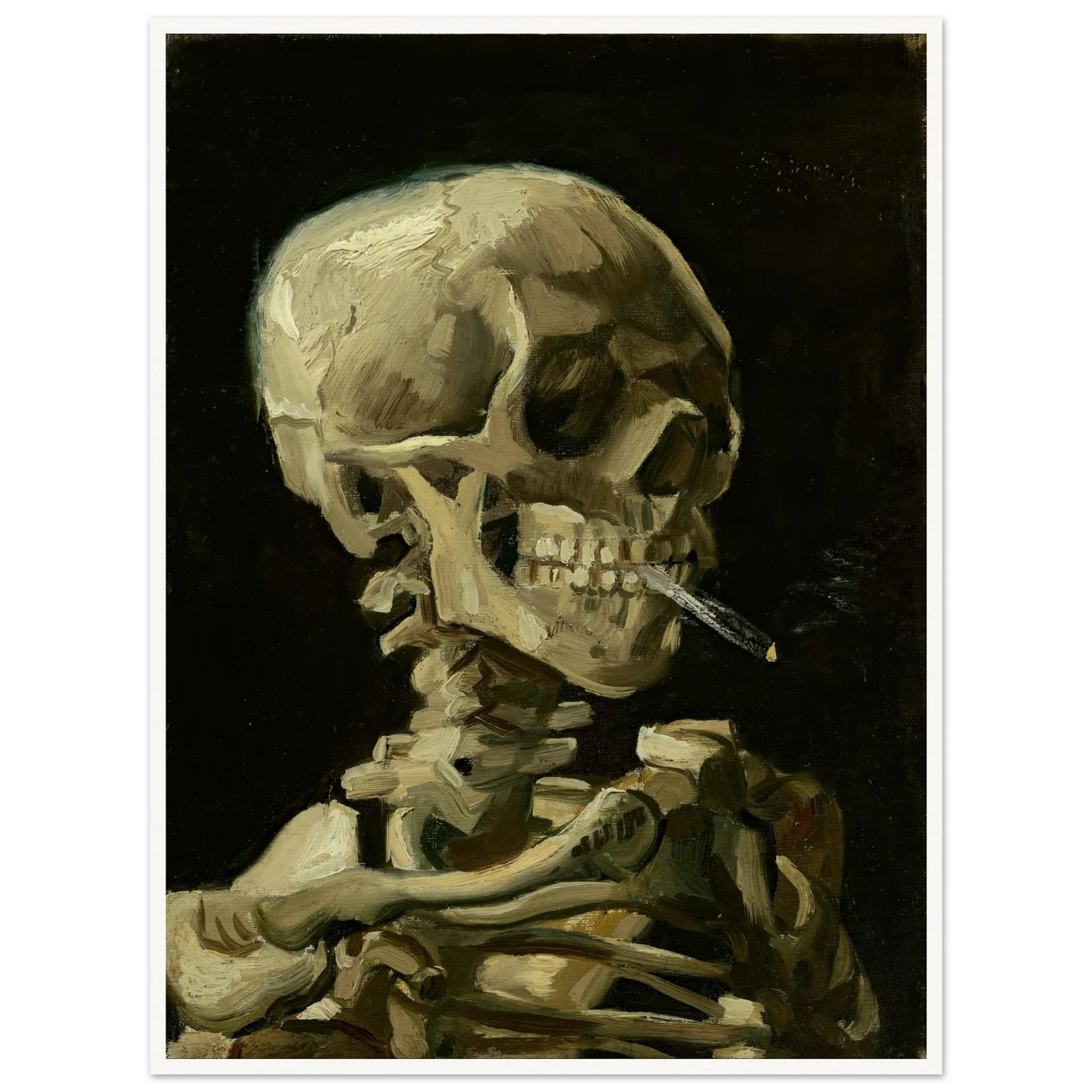 Head Of A Skeleton With A Burning Cigarette Art Print | Vincent van Gogh-Quipham Collections