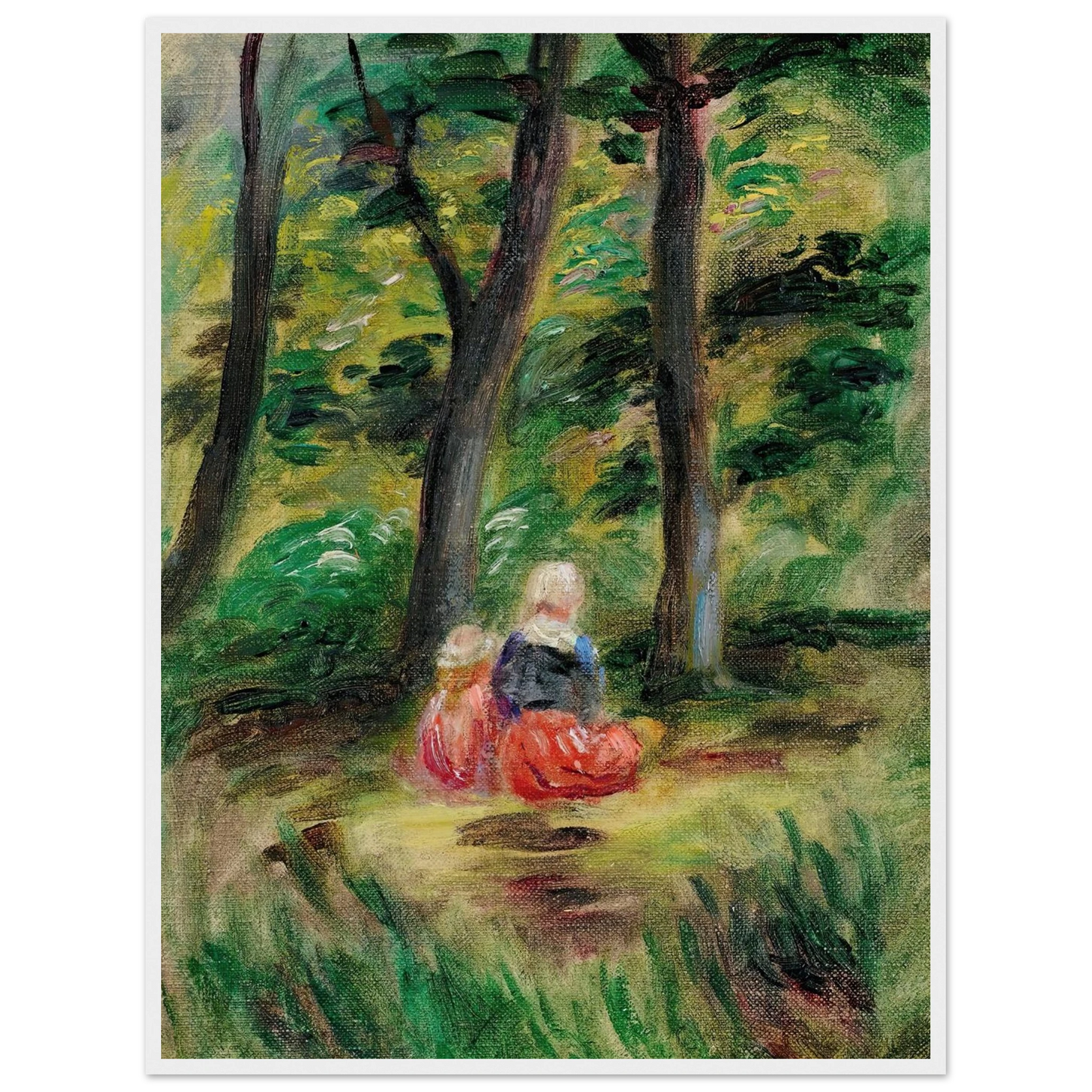 Femme Et Enfant Dans Un Paysage Art Print | Pierre Auguste Renoir-Quipham Collections