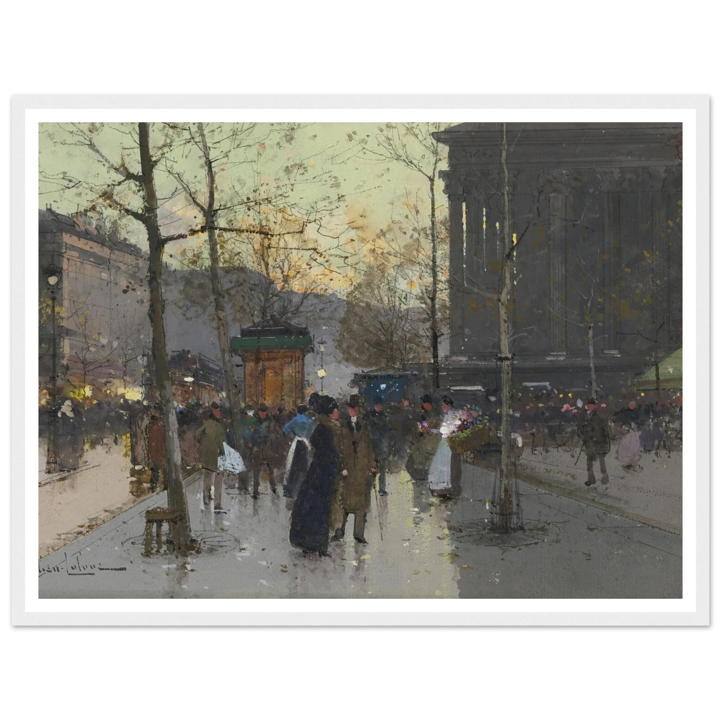 Marché de Fleurs, la Madeleine Art Print | Eugene Galien Laloue-Quipham Collections