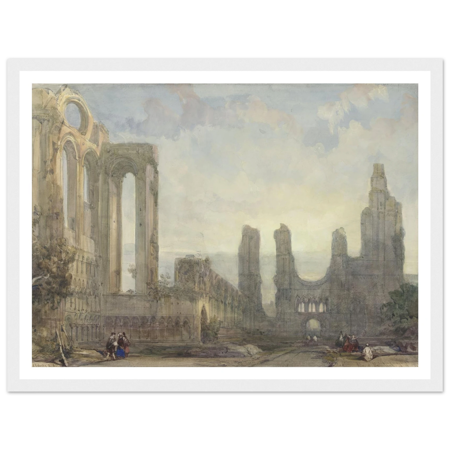Abdijruïne van Aberbrothwick bij avond (1848) Art Print | David Roberts-Quipham Collections