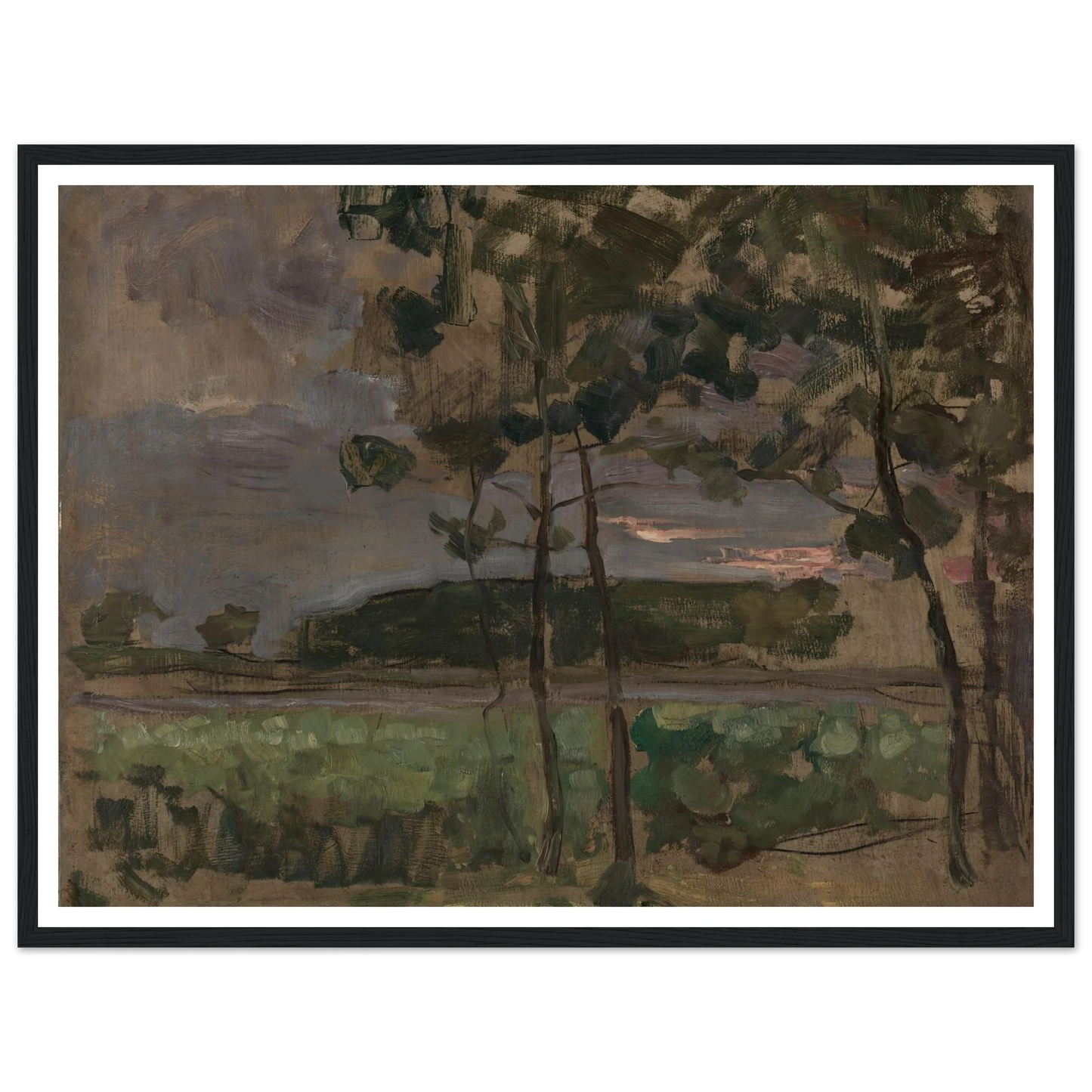 Field with Young Trees in the Foreground (c. 1907) Art Print | Piet Mondrian-Quipham Collections