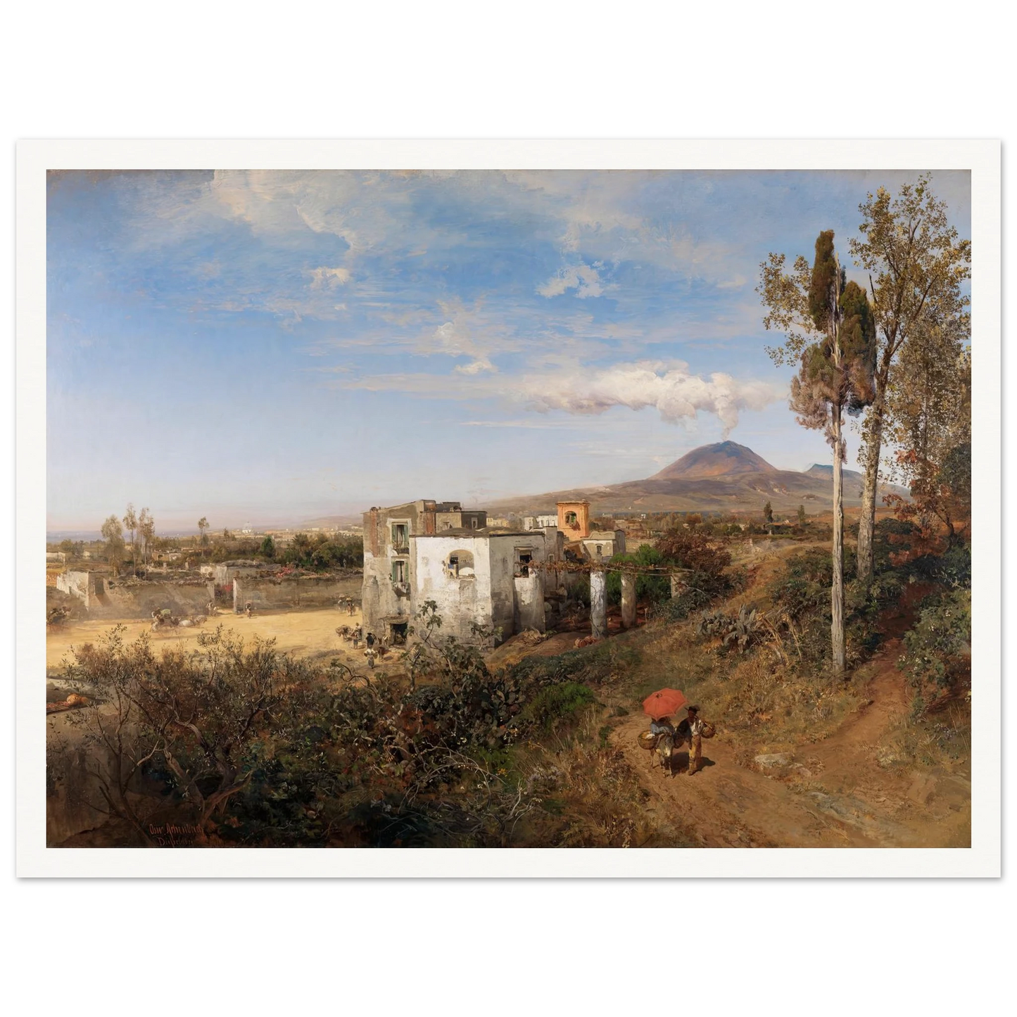 Landschaft bei Pompeji (1863) Art Print | Oswald Achenbach-Quipham Collections