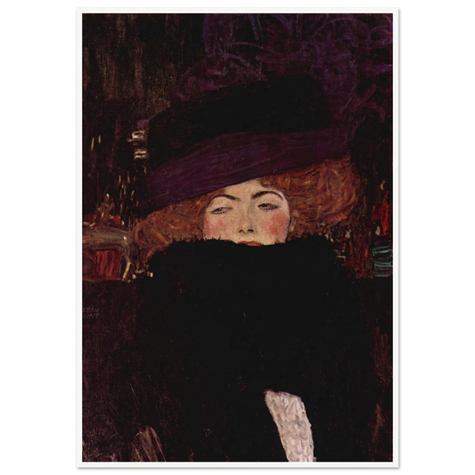Dame mit Hut und Federboa (1909) Art Print | Gustav Klimt-Quipham Collections