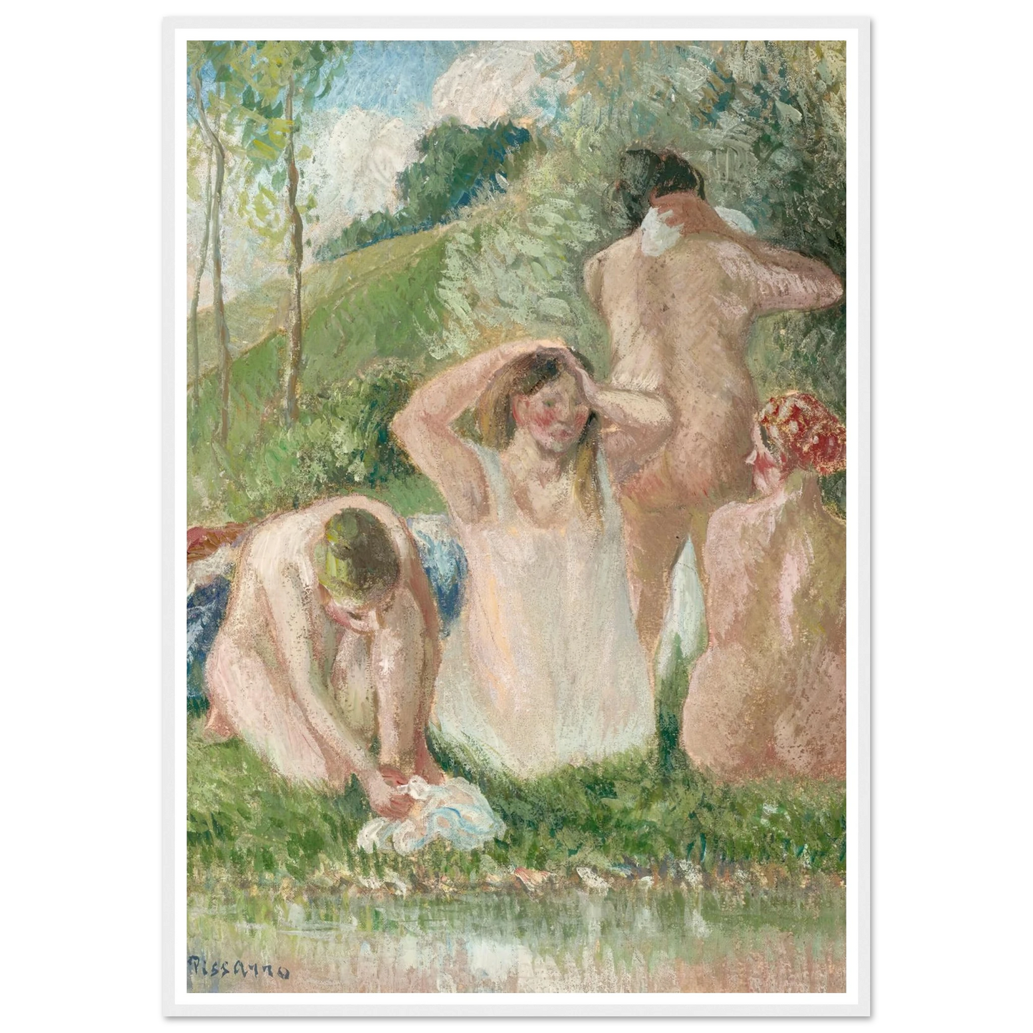 Groupe de baigneuses (circa 1901) Art Print | Camille Pissarro-Quipham Collections