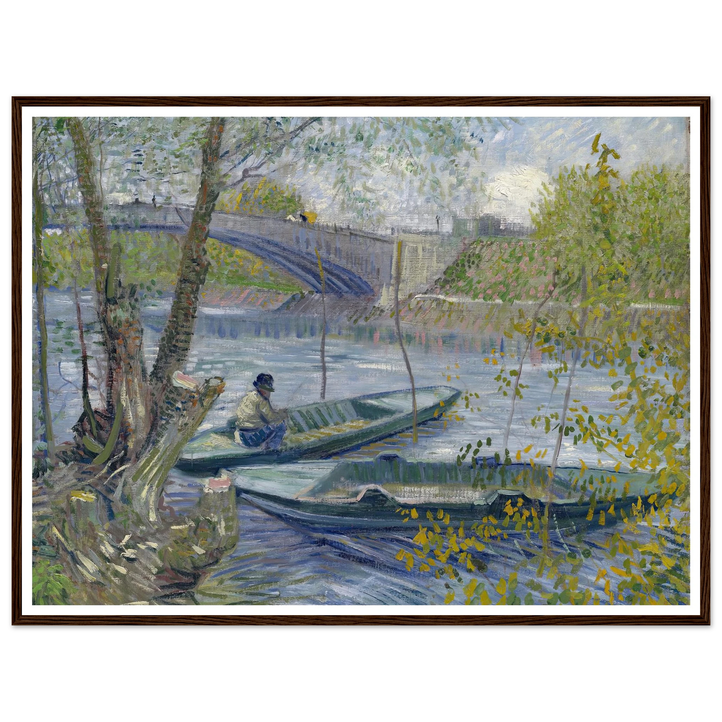Fishing in Spring, the Pont de Clichy (Asnières) (1887) Art Print | Vincent van Gogh-Quipham Collections