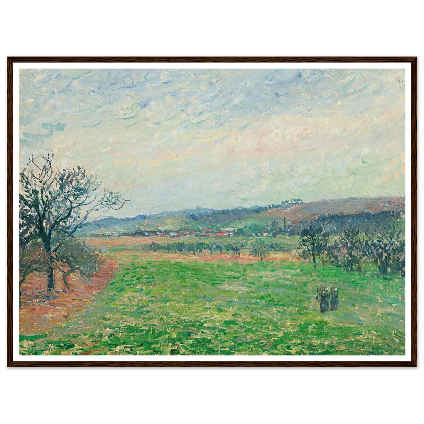 Les Coteaux De Gisors, Temps Gris (1885) Art Print | Camille Pissarro-Quipham Collections