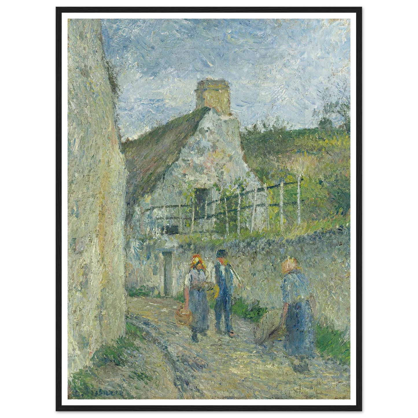 Rue Des Roches Au Valhermeil, Auvers Sur Oise (1880) Art Print | Camille Pissarro-Quipham Collections