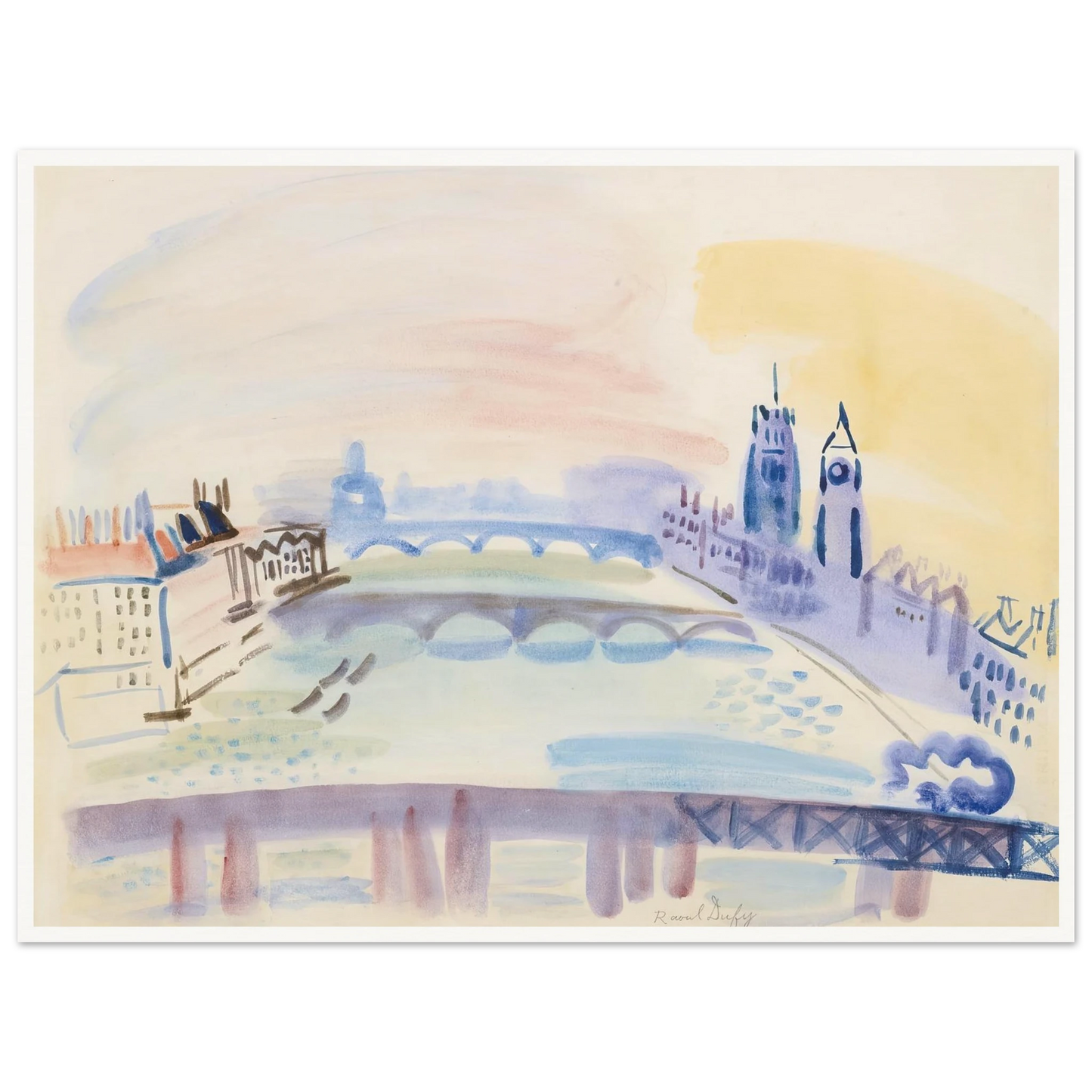 La Tamise, Londres (ca 1932) Art Print | Raoul Dufy-Quipham Collections
