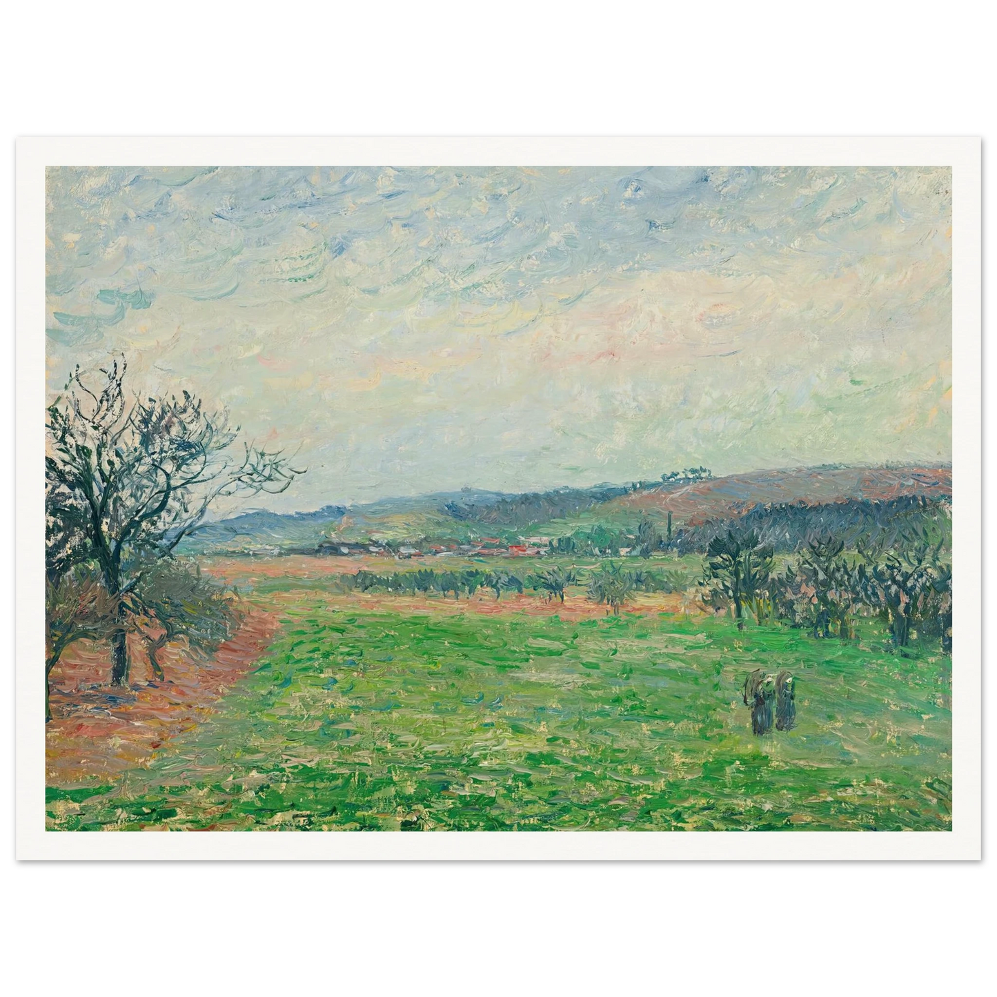 Les Coteaux De Gisors, Temps Gris (1885) Art Print | Camille Pissarro-Quipham Collections