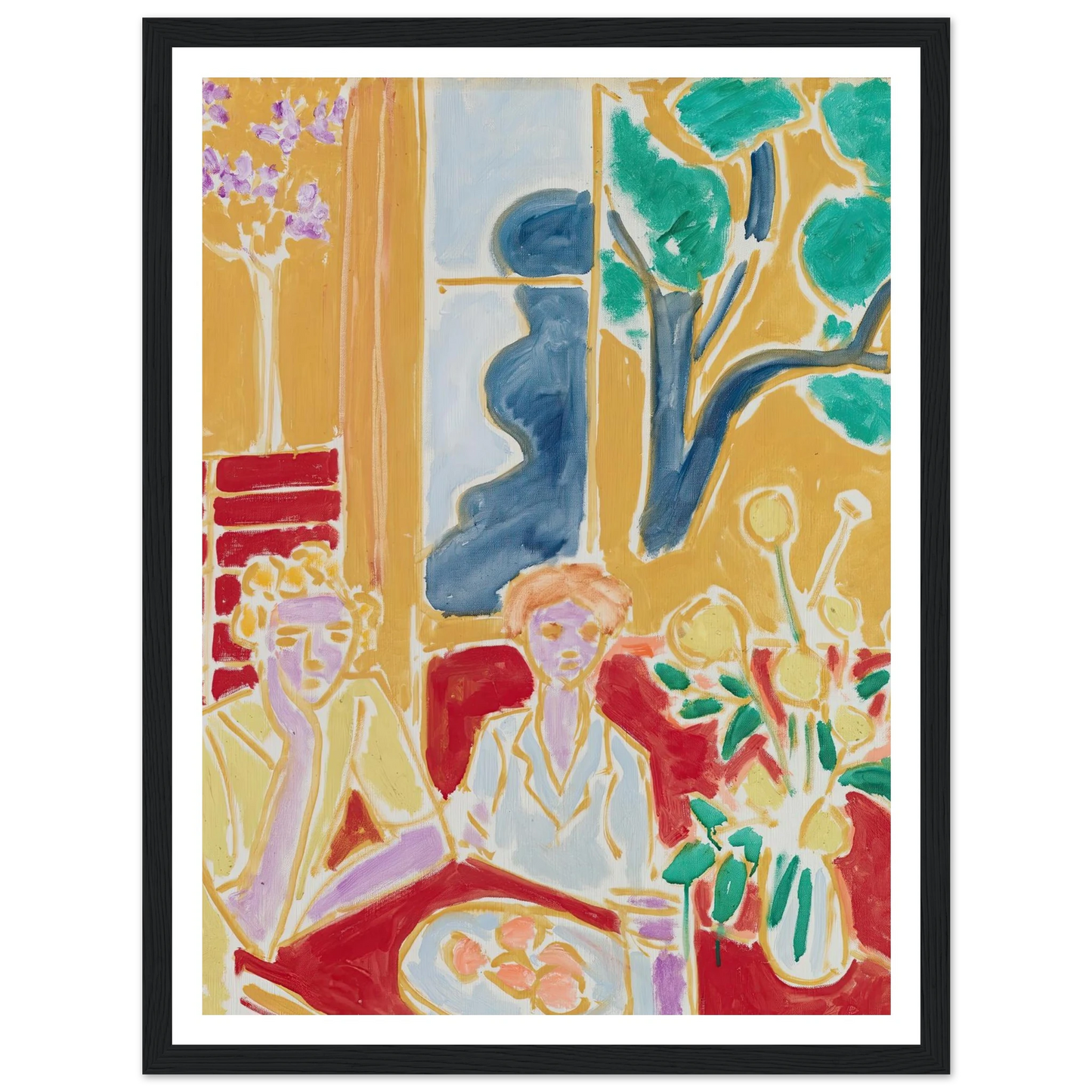 Deux Fillettes, fond jaune et rouge (1947) Art Print | Henri Matisse-Quipham Collections