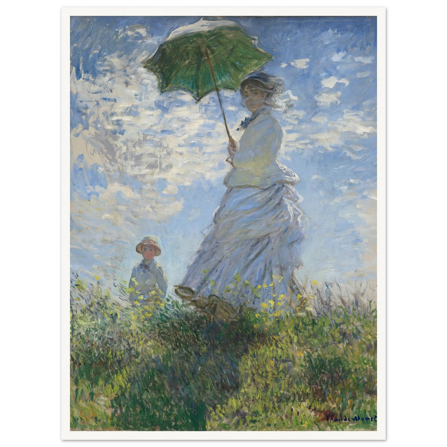 Woman with a Parasol – Madame Monet and Her Son (1875) Art Print | Claude Monet-Quipham Collections