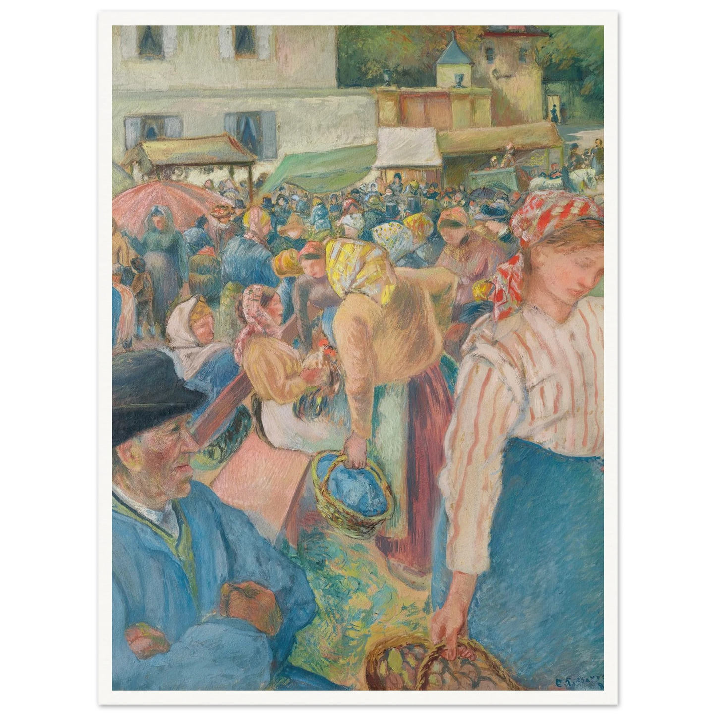 Marché à la volaille, Pontoise (1882) Art Print | Camille Pissarro-Quipham Collections