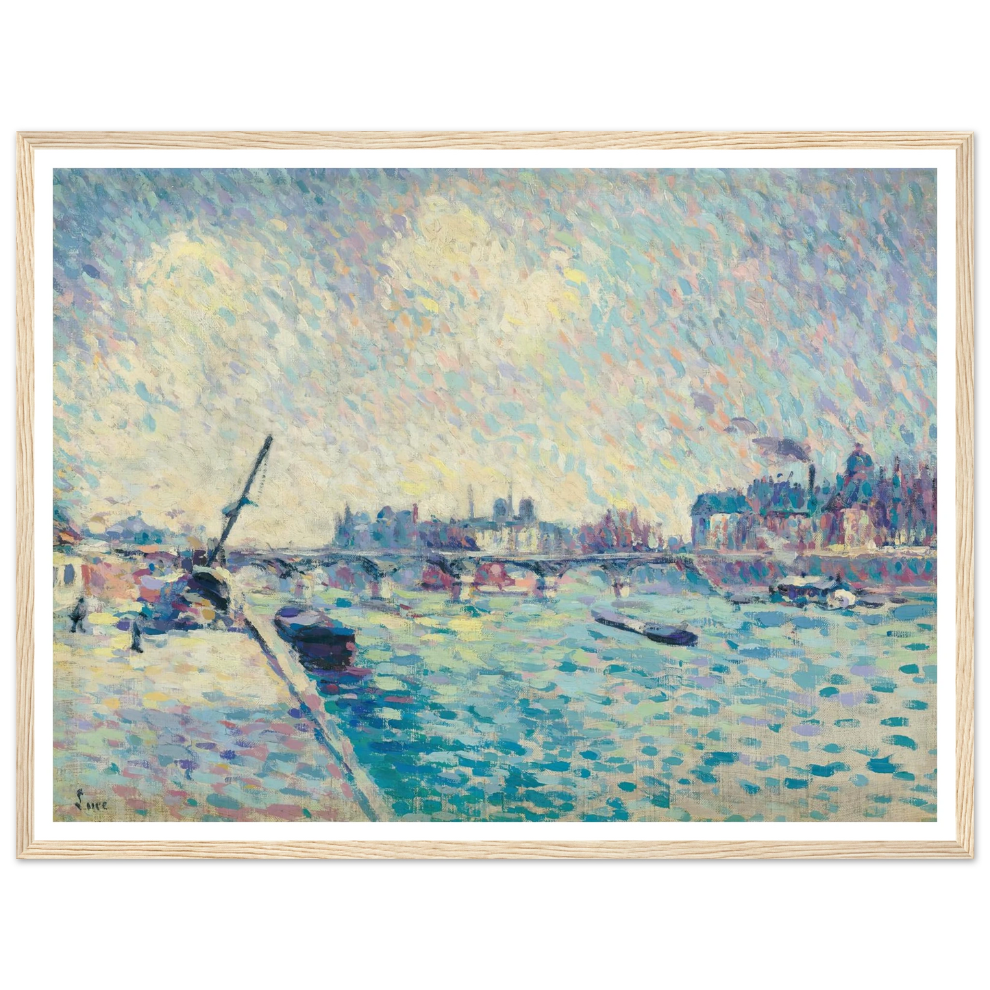 Paris, la Seine, Notre-Dame au loin (1898) Art Print | Maximilien Luce-Quipham Collections