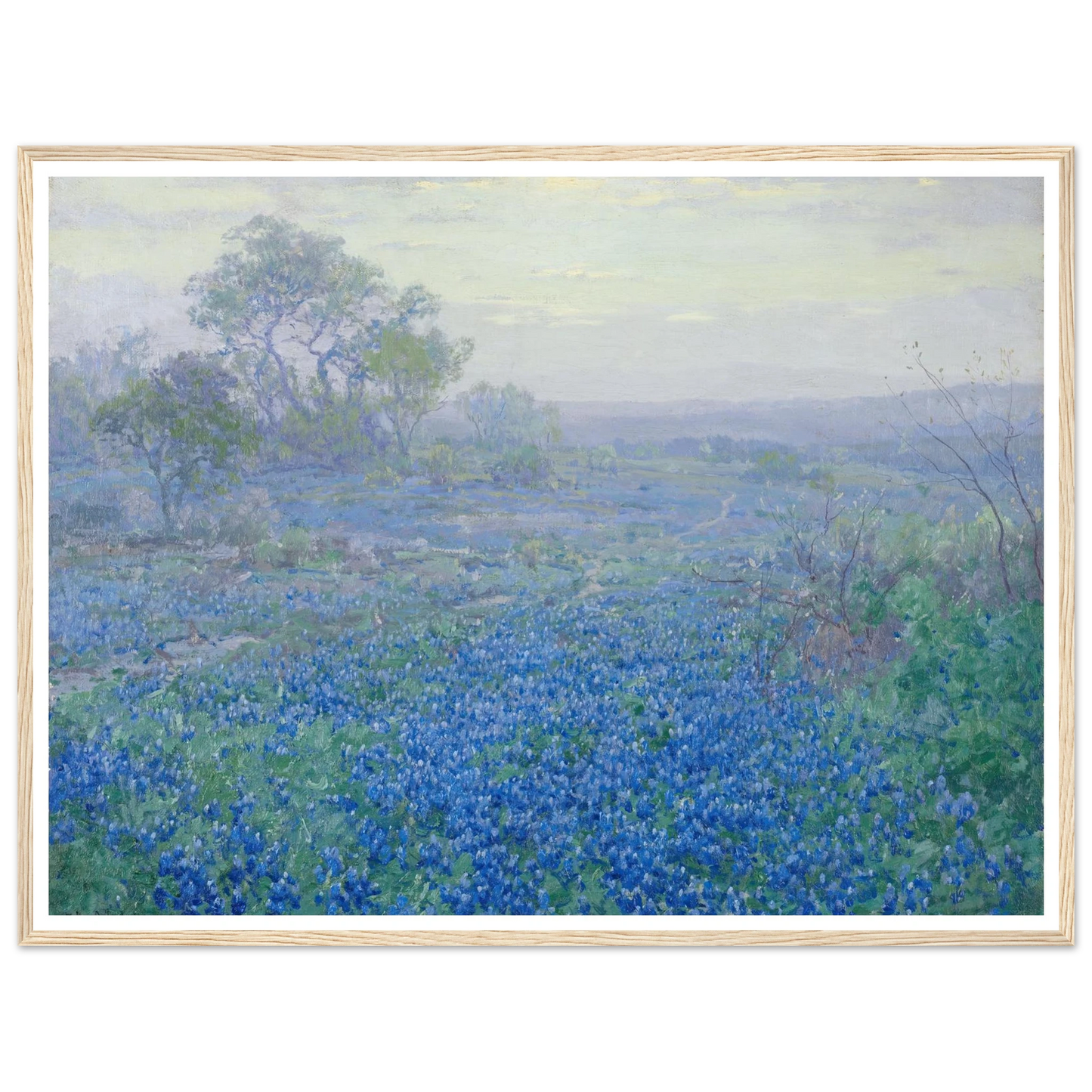 A Cloudy Day, Bluebonnets near San Antonio, Texas (1918) Art Print | Julian Onderdonk-Quipham Collections